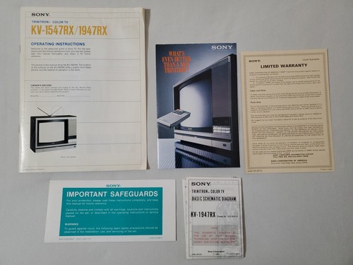 Sony 1947rx manuale schemi - kv-1947rx,