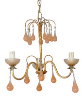 Lampadario antico 1930 rosa