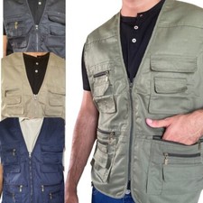 Gilet in cotone uomo da lavoro caccia pesca multitasche sportivo M L XL XXL XXXL