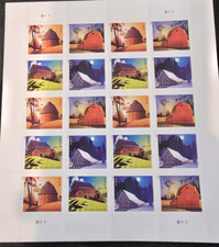 American Barns riquadro di 20 francobolli da cartolina tariffa per sempre