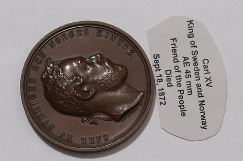 Medaglia sweden 1872 morte - medaglia,