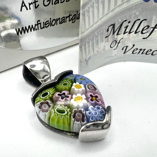 Ciondolo cuore vetro murano - cuore,