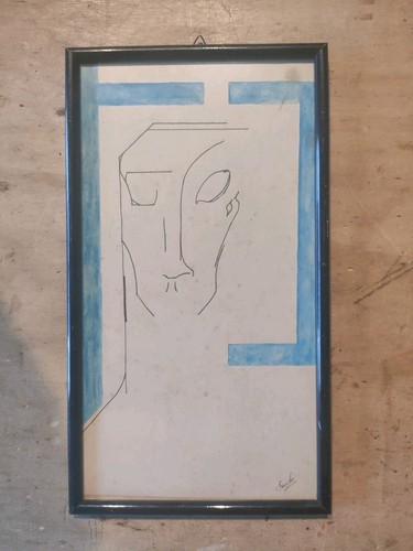 Tecnica mista carta volto - su,
