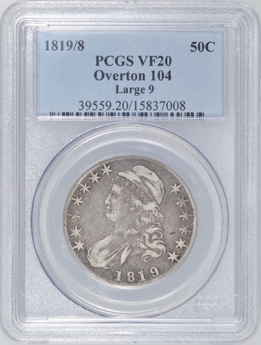 1819 capped bust half dollar - 1819/8,