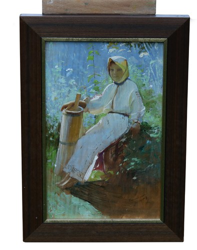 Olio legno firmato - legno, –
