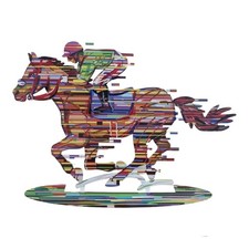 David Gerstein Pop Art Jockey Scultura moderna in metallo tagliata al laser