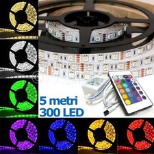 STRISCIA A LED SMD 5050 300LED 5 M METRI STRIP RGB BOBINA LUCE MULTICOLOR COLORI
