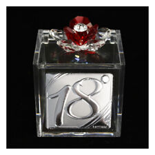 31880-rosso Bomboniere  Scatolina Portaconfetti fiore cristallo 18 Anni