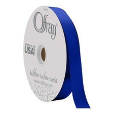 Offray 7/8" Wide Double Face Satin Ribbon, Royal Blue, 100 Yards