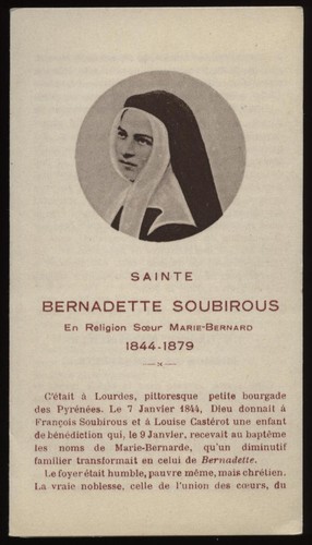 Santino holy card bernadette - santino-holy, card"s.bernadette