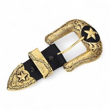 Montana Silvermiths cintura punta custode Lonestar 3 pezzi fibbia oro vendita al dettaglio $ 200 - NUOVO!