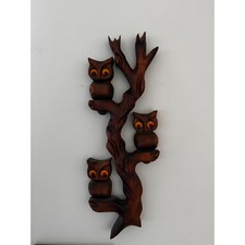 Gufo in legno vintage fatto a