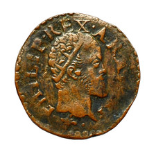 NAPOLI - FILIPPO II 1554-1598 -AE/ 2 CAVALLI    RARA !
