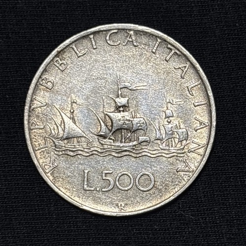 Moneta argento 500 lire - moneta,