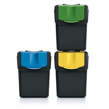 Set di 3 bidoni cestini