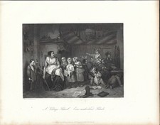 Stampa antica SCUOLA DI CAMPAGNA IN OLANDA 1850 Antique print