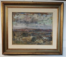 Antico dipinto olio su tavola - Firmato Errico Placido -Paesaggio espressionista