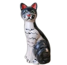 Tuxedo Cat Figure 9" Ceramic