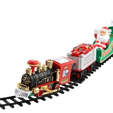 Trenino Elettrico per Bambini 3 Anni Classico Locomotiva a Vapore Natale Grande