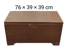 Baule antico in legno cassapanca contenitore vintage forziere da viaggio