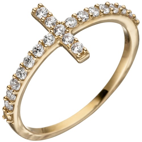 Anello donna croce oro 333 - anello,