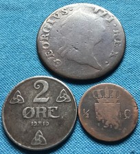 LOTTO IRLANDA MONETA 1/2 PENNY 1781+OLANDA 1/2 CENT 1822+NORVEGIA 2 ORE 1919