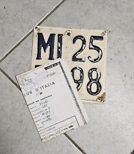 Targa Originale con Visura  per Moto Guzzi Airone 250 del 1950