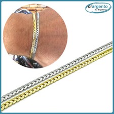 bracciale da uomo in acciaio inox a maglia piatte catena gourmette braccialetto