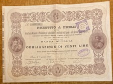 Obbligazione storica 20 lire