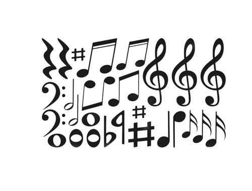 Music notes treble - notes, clef