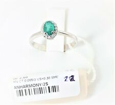 Anello donna in oro bianco con smeraldo e diamanti PG Gioielli ANHARMONY/2S
