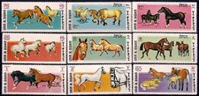 Umm al Qiwain 1969 cavalli purosangue cavalli arabi animali set 9v MNH/2