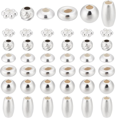 Pezzi perline argento - pezzi, in