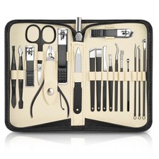 Set Manicure Professionale 18 Pezzi, Set Tagliaunghie,Kit Pedicure Manicure per 
