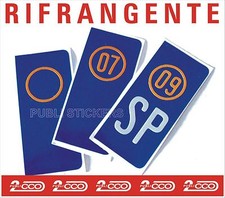 1 ADESIVO TARGA EUROPEA AUTO - CAMION CON ANNO DI IMMATRICOLAZIONE E PROVINCIA