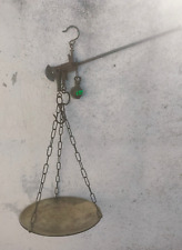 910-ANTICA BILANCIA PESA STADERA IN Ottone 9,5 kg diam. piatto 26
