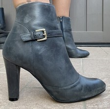 Stivali stivaletti tronchetti 39 blu vera pelle corti usati Kookai