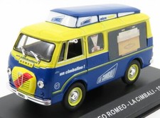 MODELLINO AUTO STATICO ALFA ROMEO FURGONE VAN - LA CIMBALI 1955 BLU GIALLO 1/43