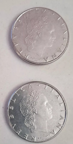 Pair two 1991 lire coins - 50,