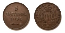 5 CENTESIMI 1936 REPUBBLICA DI