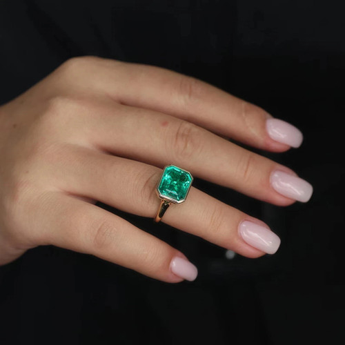 Anello smeraldo massiccio - anello,