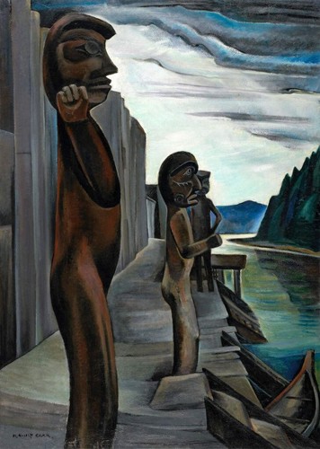Blunden harbour totem poles - blunden,