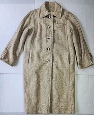 Trench coat donna tweed collezione Denise taglia M-L beige lana spina di pesce vintage