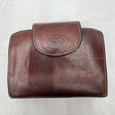 RARO PORTAFOGLIO "Il Ponte" SPLENDIDO USATO vera pelle marrone con portamonete