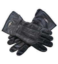 *HH* Guanti Motociclista Moto Harley Davidson Vintage In Pelle Nera 