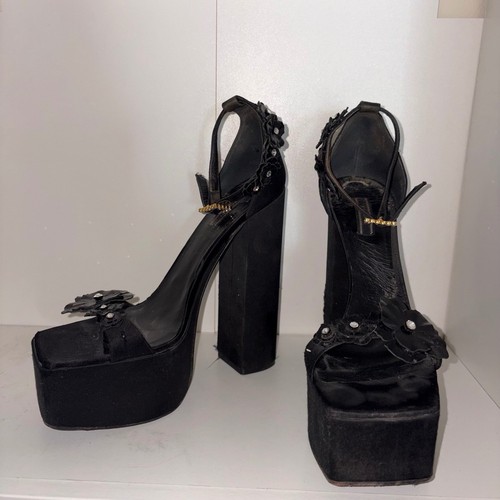 Versace sandali neri raso