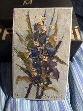 Quadro Elmo Ambrosi Motivo Floreale 1973 25x15