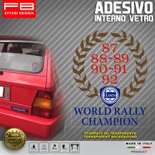 Adesivo Stickers LANCIA World Rally Champion Delta Evoluzione HF Lunotto Epoca