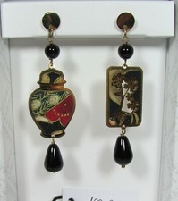 Orecchini Vaso Argento Mini Nero