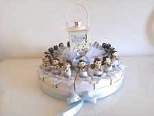 TORTA BOMBONIERA  SCATOLINA PORTACONFETTI ANGELO MUSICISTA COMUNIONE BATTESIMO 